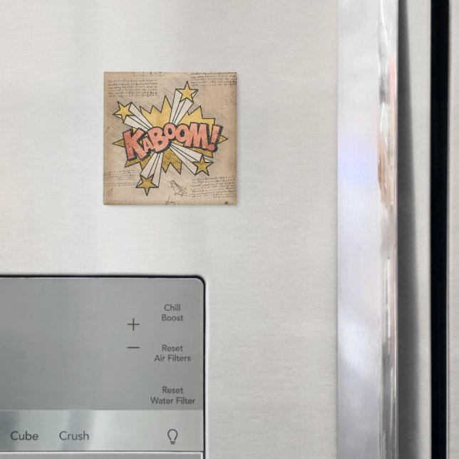 KABOOM! Vintage Comic Book Steampunk Pop Art Magnet (In Situ (Fridge))