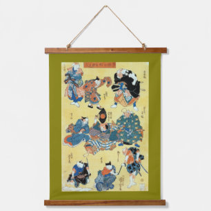 Kabuki Actor Cats, Kuniyoshi, Ukiyoe Hanging Tapestry