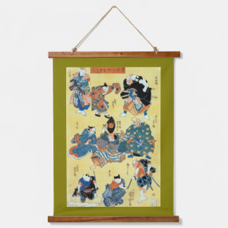 Kabuki Actor Cats, Kuniyoshi, Ukiyoe Hanging Tapestry