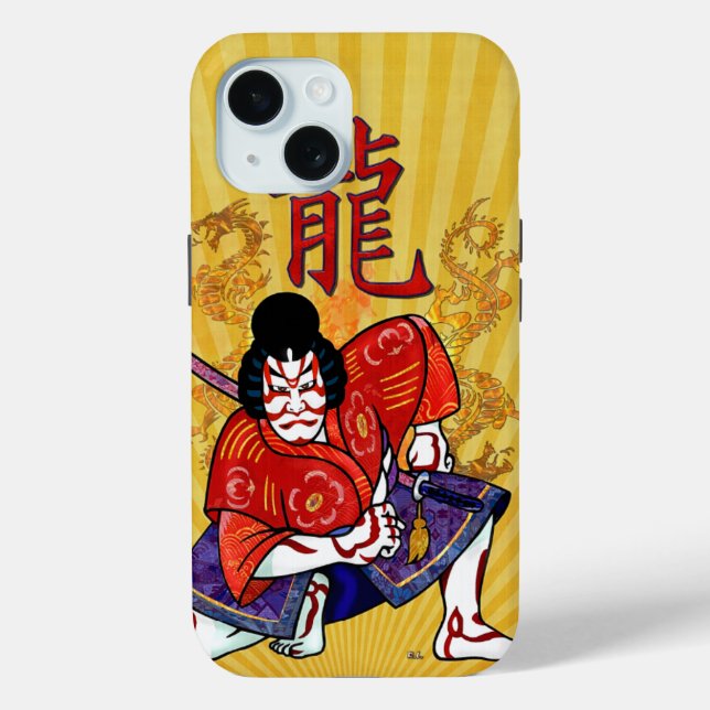 Kabuki Japanese Actor Folk Art Case-Mate iPhone Case (Back)