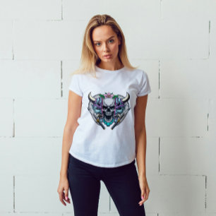 Kabuki Oni Mask and Skull T-Shirt