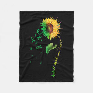 Kabuki Syndrome Awareness Sunflower Down Syndrome  Fleece Blanket
