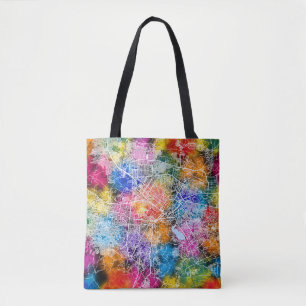 Kabul Afghanistan City Map Tote Bag