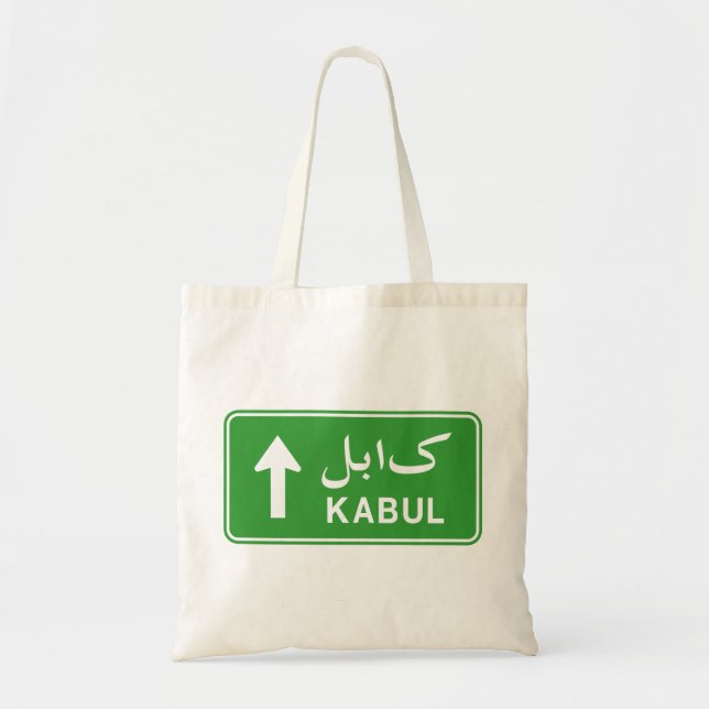 Kabul, Afghanistan Highway Traffic Street Sign Tote Bag (Front)