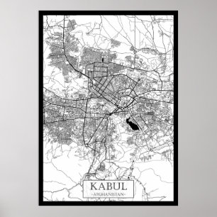 Kabul Afghanistan Map Poster