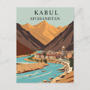 Kabul, Afghanistan Mountains Vintage Art Postcard