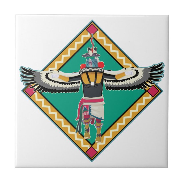 Kachina Dancer Ceramic Tile (Front)