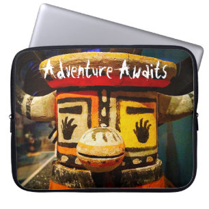Kachina Doll Face Photo Adventure Awaits Cute Bold Laptop Sleeve