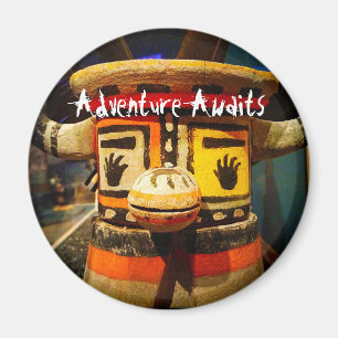 Kachina Doll Face Photo Adventure Awaits Cute Bold Magnet