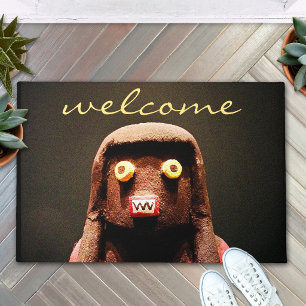 Kachina Doll Photo Welcome Script Cute Whimsical Doormat