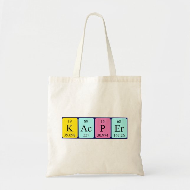 Kacper periodic table name tote bag (Front)
