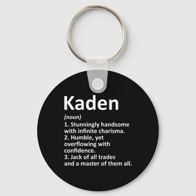 Kaden Definition Personalised Name Funny Birthday  Key Ring (Front)
