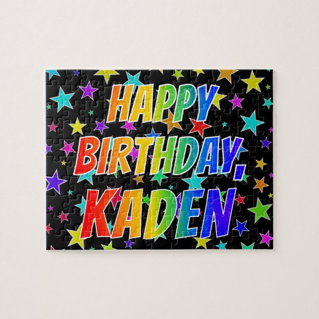 "KADEN" First Name, Fun "HAPPY BIRTHDAY" Jigsaw Puzzle (Horizontal)