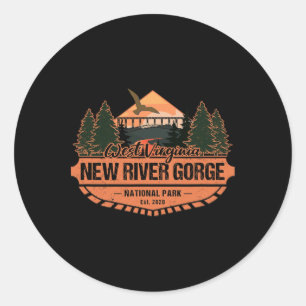 Kaedam Gifts New River Gorge National Park Hiking Classic Round Sticker