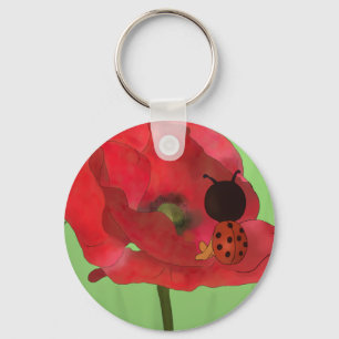 Käfer im Mohn Key Ring