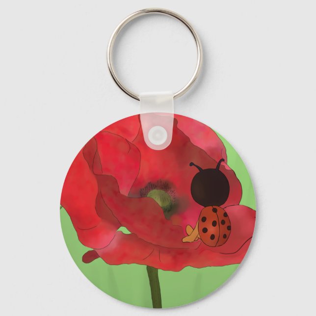Käfer im Mohn Key Ring (Front)
