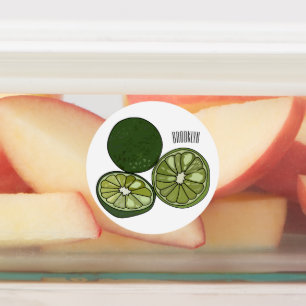 Kaffir lime cartoon illustration