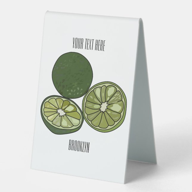 Kaffir lime cartoon illustration (Front)