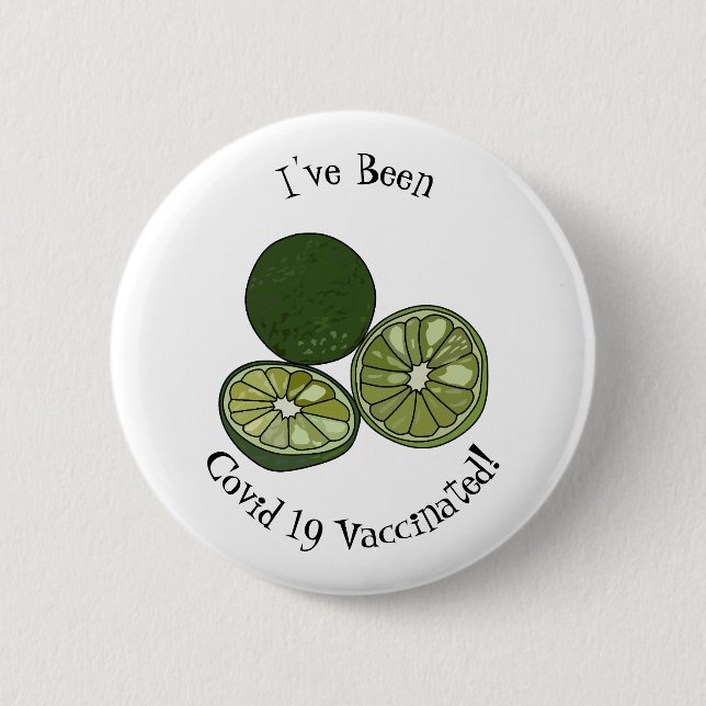 Kaffir lime cartoon illustration 6 cm round badge (Front)