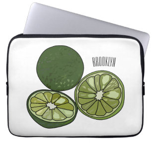 Kaffir lime cartoon illustration laptop sleeve
