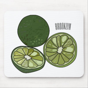 Kaffir lime cartoon illustration mouse pad