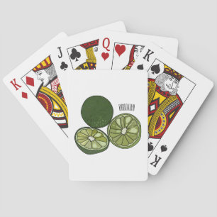Kaffir lime cartoon illustration playing cards