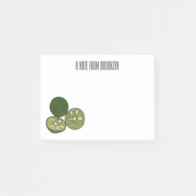 Kaffir lime cartoon illustration post-it notes (Front)