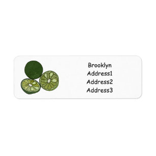 Kaffir lime cartoon illustration return address label