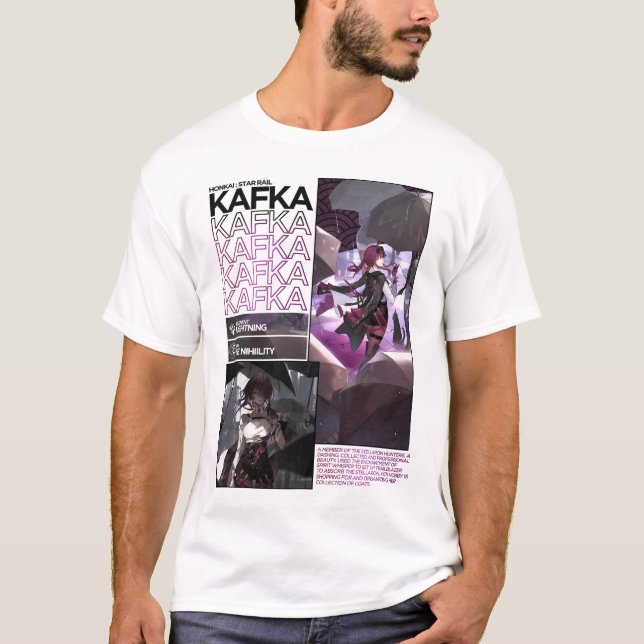 Kafka Character Info - Honkai Star Rail T-Shirt (Front)