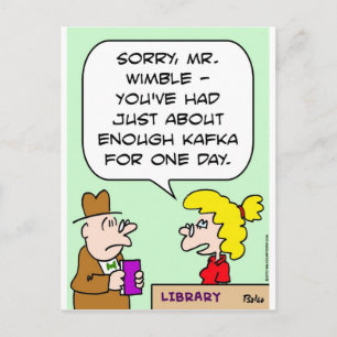 kafka library enough books postcard