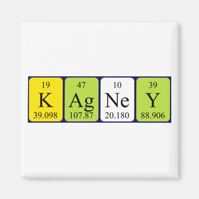 Kagney periodic table name magnet (Front)
