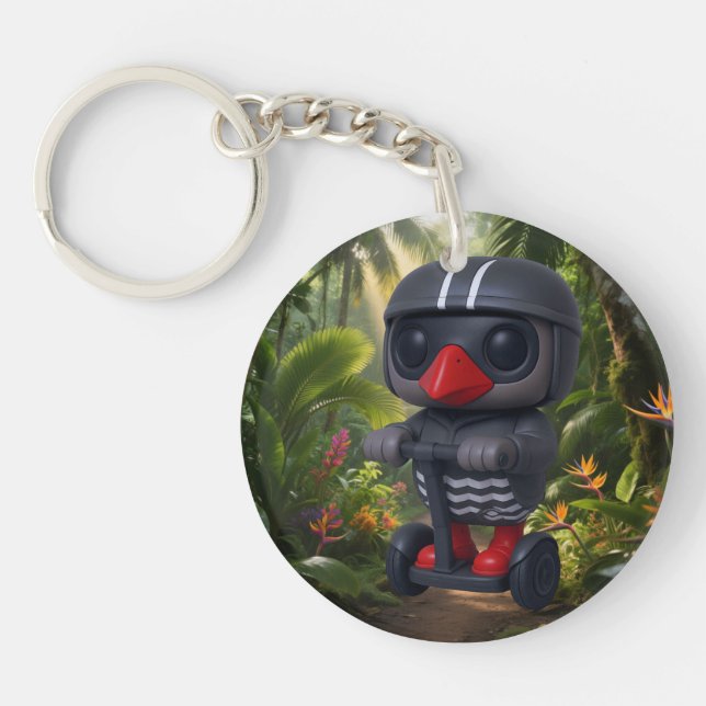 Kagu Segway Rider Tropical Path Key Ring (Front)