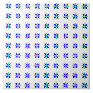Kaguruma (White× Blue) Ceramic Tile