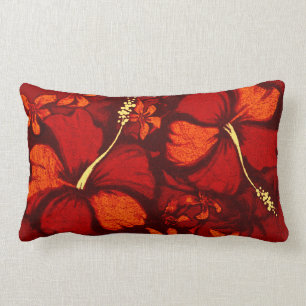 Kahala Hibiscus Hawaiian Tropical Lumbar Pillows
