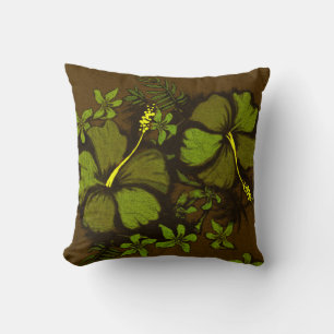 Kahala Hibiscus Hawaiian Tropical Square Pillows