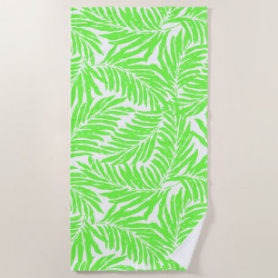 Kahanu Garden Hawaiian Palm Leaves - Lime Green Beach Towel
