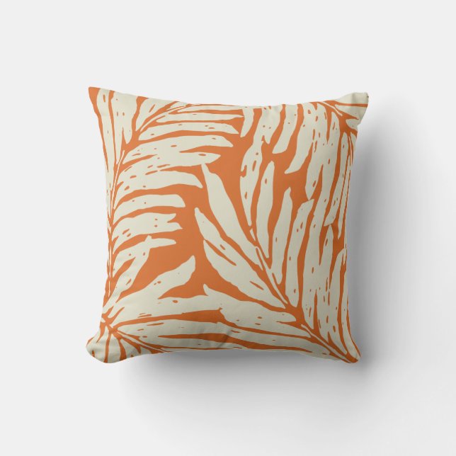 Kahanu Garden Hawaiian Palm Leaves Reversible Cushion (Front)