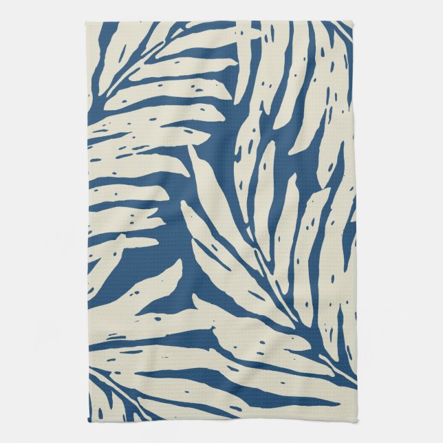 Kahanu Garden Hawaiian Palm Leaves Tea Towel (Vertical)