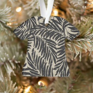 Kahanu Palms Hawaiian Faux Linen Aloha Shirt Ornament