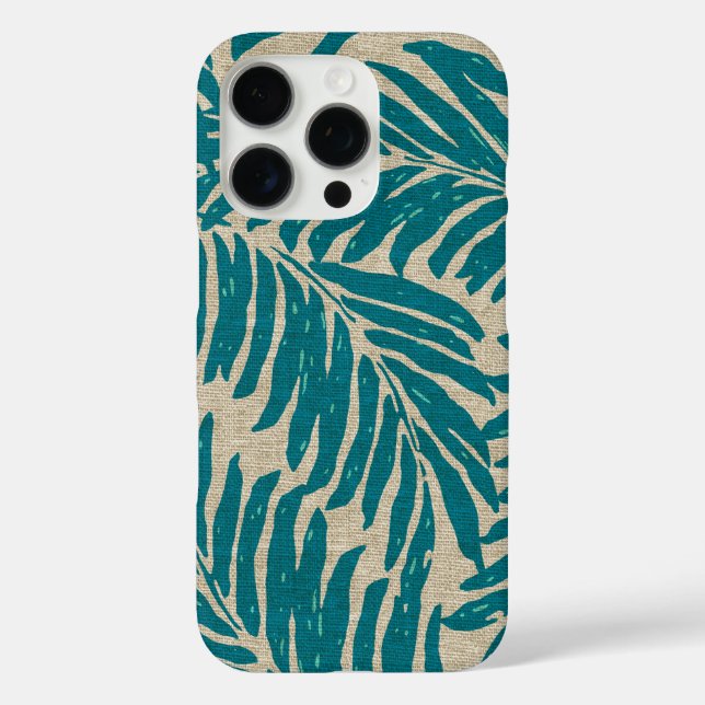 Kahanu Palms Hawaiian Linen Texture Case-Mate iPhone Case (Back)