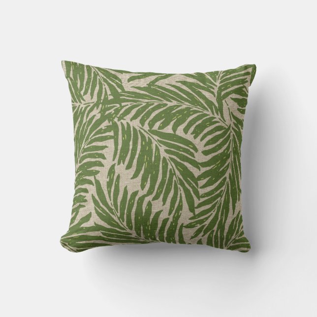 Kahanu Palms Hawaiian Linen Texture Cushion (Front)