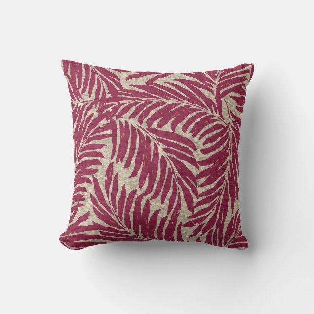 Kahanu Palms Hawaiian Linen Texture Cushion (Front)