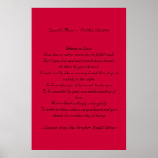 Kahlil Gibran on love Poster