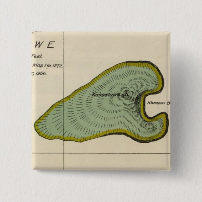 Kahoolawe, Hawaii 15 Cm Square Badge (Front)