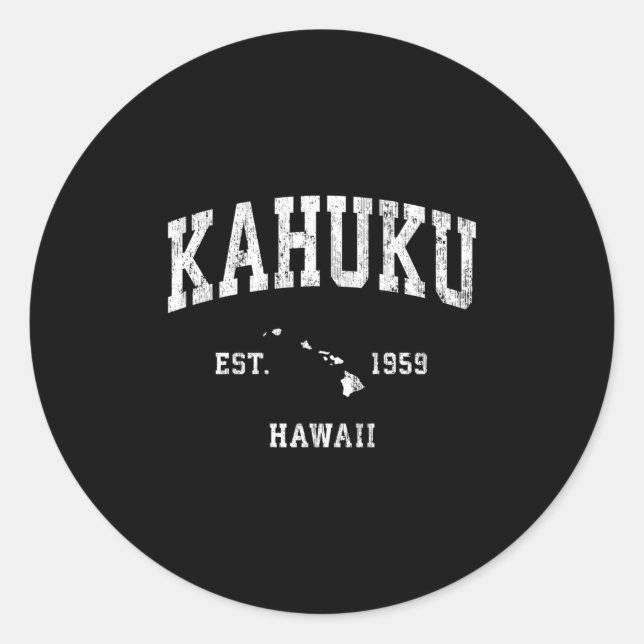 Kahuku Hawaii Hi Athletic Sports Classic Round Sticker (Front)