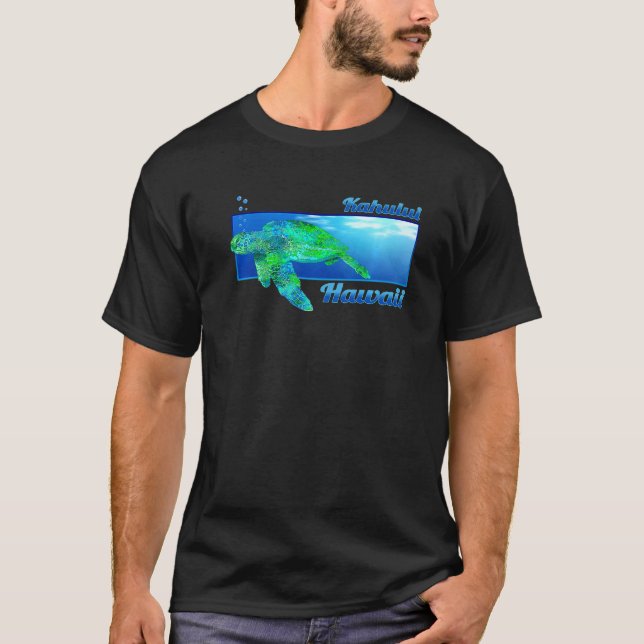 Kahului Hawaii Swimming Honu T-Shirt (Front)
