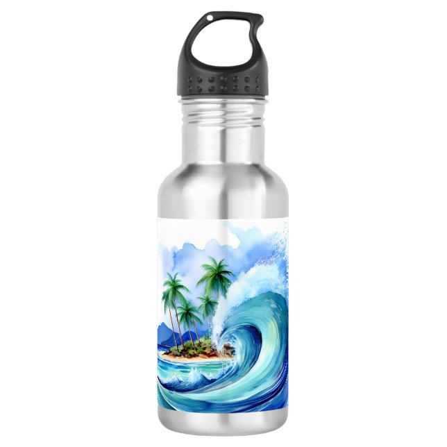 Kai Aloha Island Watercolor Wave 532 Ml Water Bottle (Front)