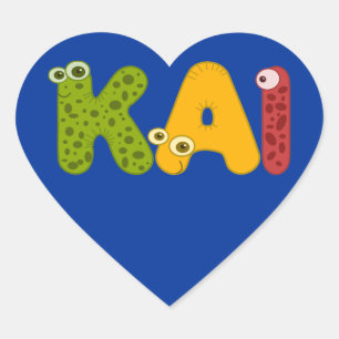Kai - Animal alphabet Heart Sticker
