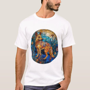 Kai Ken Dog Stained Glass Artwork T-Shirt