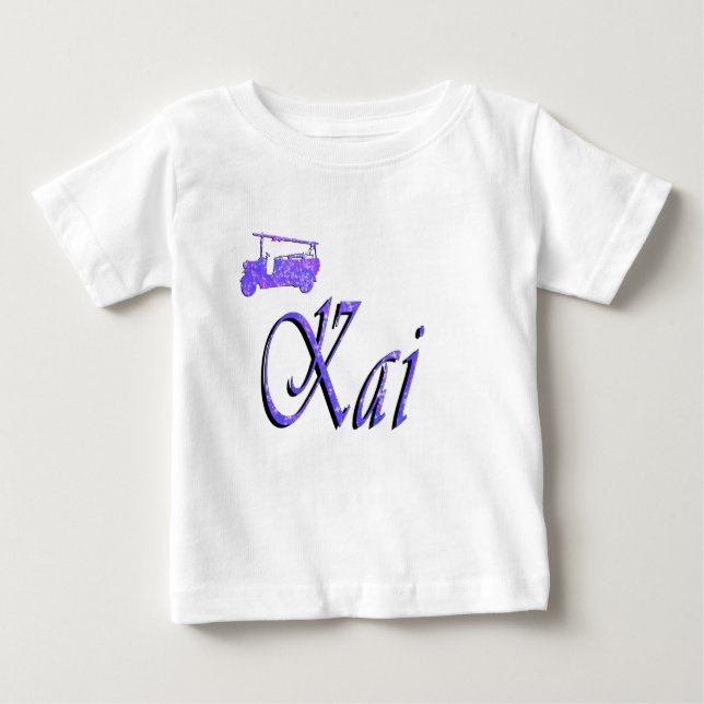 Kai Name With Fire Truck, Baby T-Shirt (Front)